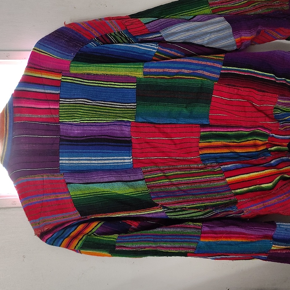 Guatemalan Textile Patchwork Jacket M-Xl - image 4